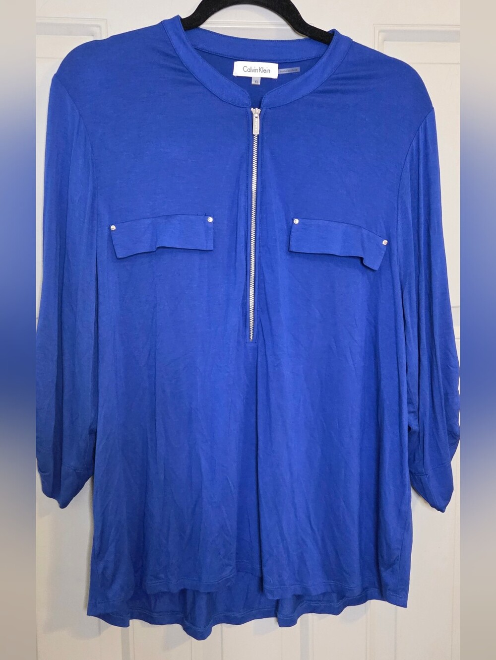 Ralph Lauren - Electric Blue Zip-Front Tunic Top
